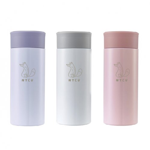 NYCU小狐狸療癒系304輕巧保溫瓶200mL_粉紫/粉藍/珍珠白(可混色)