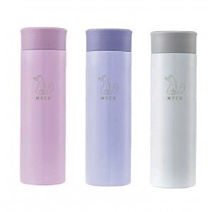【團購商品，10個起做】NYCU小狐狸療癒系304輕巧保溫瓶300mL_粉紫/粉藍/珍珠白