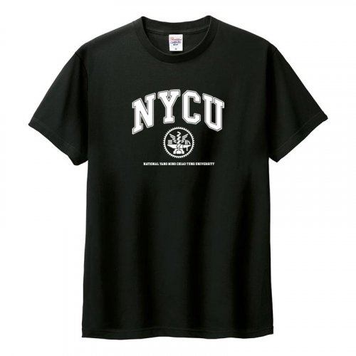 NYCU美式學院風純棉短T_黑