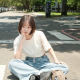 【夏季現貨，下單即出】NYCU捲捲狐狸純棉短T_杏樹白