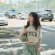 【夏季現貨，下單即出】NYCU經典字框純棉短T_杏樹白