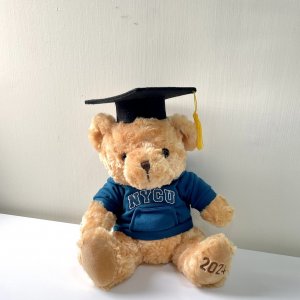 【畢業送禮，回憶滿分】NYCU電繡帽T微笑小熊_2024限定_琉璃藍