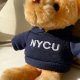 NYCU自己穿X電繡帽T小熊掛飾鑰匙圈_深藍