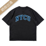 【最後十件L.XL，售完為止】NYCU經典字框落肩款短T_黑