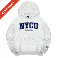 【限量現貨，售完預購】NYCU立體毛巾繡落肩帽T_麻花白