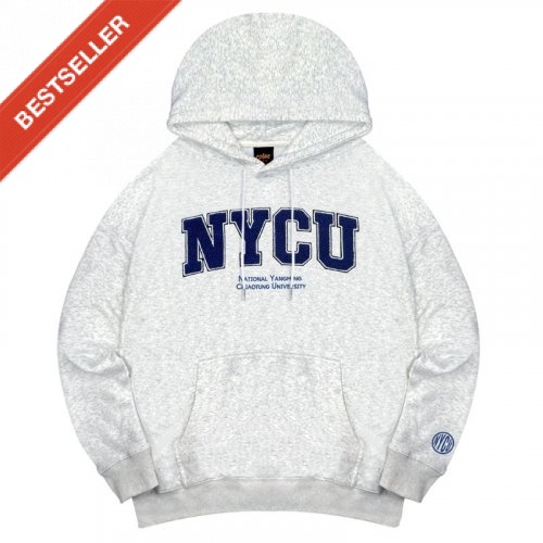 【限量現貨，售完預購】NYCU立體毛巾繡落肩帽T_麻花白