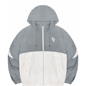 【限量現貨,售完為止】NYCU韓系拼接唰唰感運動夾克(可拆帽)_大象灰