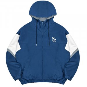 【限量現貨，售完為止】NYCU復古撞色運動夾克_紺青藍