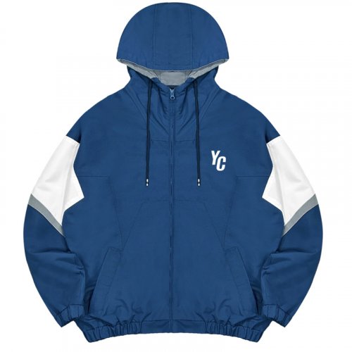 【限量現貨，售完為止】NYCU復古撞色運動夾克_紺青藍