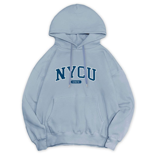 NYCU冬日輕甜系落肩帽T_經典款_冰霜藍