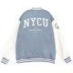【限量現貨，售完預購】NYCU美式經典棒球外套_迷霧灰藍