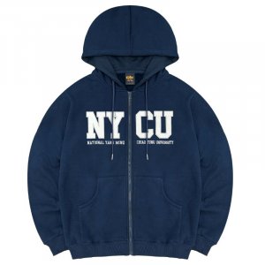 【現貨販售，售完為止】NYCU連帽拉鍊立體貼布繡外套_深藍