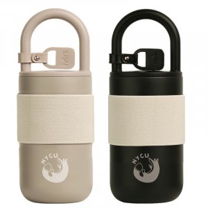 【團購商品，30件起做】NYCU隨行背帶保溫杯400mL_奶茶/黑(需30倍數)