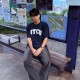 【現貨販售，下單即出】NYCU經典字框純棉短T_深藍