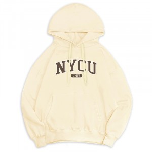 【最後現貨，售完為止】NYCU冬日輕甜系落肩帽T_經典款_奶霜白