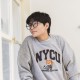 【最後現貨，售完為止】NYCU立體電繡竹狐落肩大學T_麻花灰