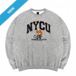 【限量現貨，售完為止】NYCU立體電繡竹狐落肩大學T_麻花灰