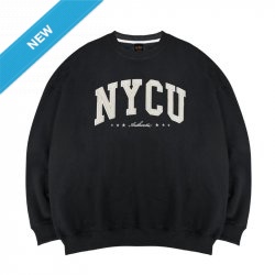 【9/10陸續出貨】NYCU立體電繡落肩大學T_經典黑