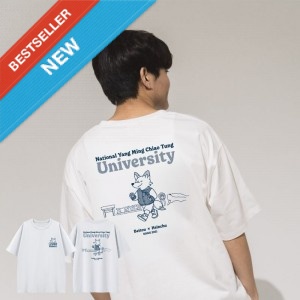 【新品上市】NYCU校園日常插畫寬版短T_經典白