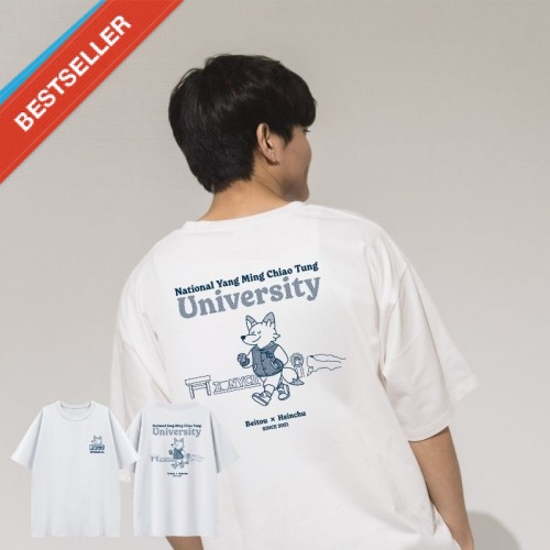 【新品上市】NYCU校園日常插畫寬版短T_經典白