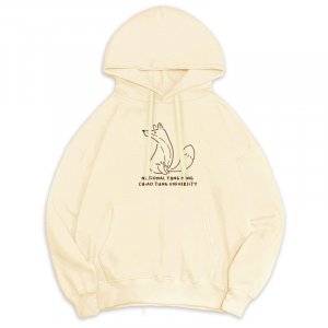 【限量現貨,售完預購】NYCU冬日輕甜系落肩帽T_狐狸款_奶霜白