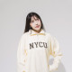 NYCU經典款美式立領拉鍊大學T_奶油白