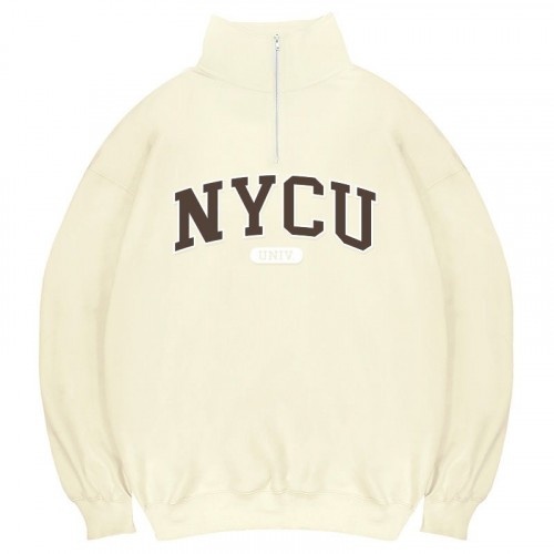 【換季出清,優惠至3/31市】NYCU經典款美式立領拉鍊大學T_奶油白 【換季出清,優惠至3/31市】NYCU經典款美式立領拉鍊大學T_奶油白