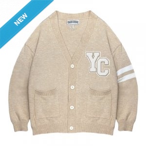 【新品上市，現貨販售】NYCU學院風針織衫_燕麥牛奶