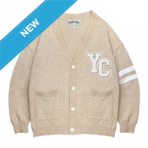 【新品上市，現貨販售】NYCU學院風針織衫_燕麥牛奶