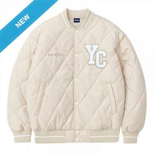 【早鳥現貨，下單即出】NYCU菱格衍縫鋪棉外套_奶油杏