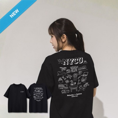 【2026新品上市】NYCU生活圖鑑插畫寬版短T_純粹黑