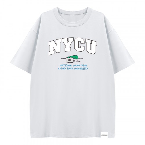 【預購至6/21，7/27陸續出貨】NYCU遇見JOGUMAN寬版純棉短T_經典白