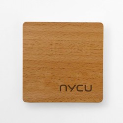 NYCU 櫸木原木杯墊（方形）