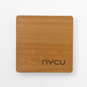NYCU 櫸木原木杯墊（方形）