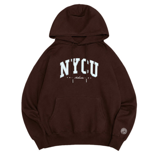 【2026新品上市】NYCU立體毛巾繡落肩帽T_可可棕