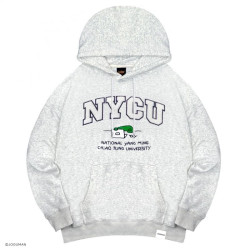 【預購至10/5，11/4陸續出貨】NYCU遇見JOGUMAN立體毛巾繡落肩帽T_麻花白