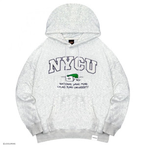 【預購至10/5，11/4陸續出貨】NYCU遇見JOGUMAN立體毛巾繡落肩帽T_麻花白