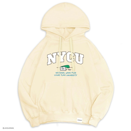 【預購至10/5,11/4陸續出貨】NYCU遇見JOGUMAN落肩帽T_奶油白 【預購至10/5,11/4陸續出貨】NYCU遇見JOGUMAN落肩帽T_奶油白