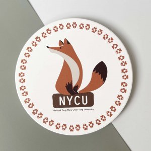 NYCU竹狐圓形陶瓷吸水杯墊