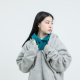 【現貨販售，售完為止】NYCU電繡竹狐慵懶系落肩刷毛外套_淺灰